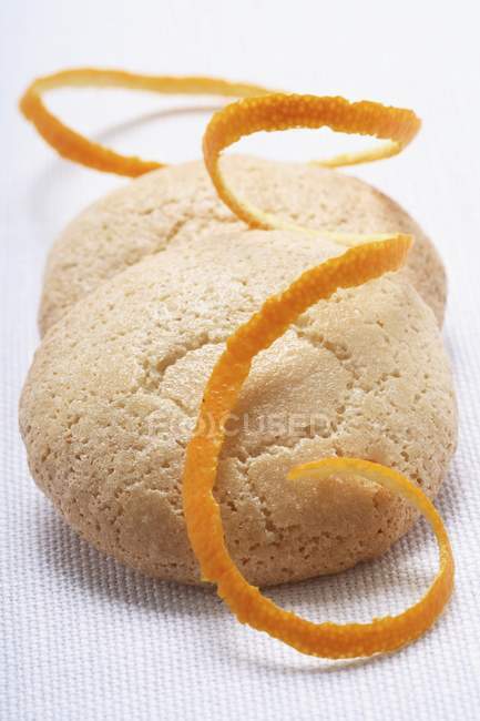Soft orange amaretti biscuits — Stock Photo