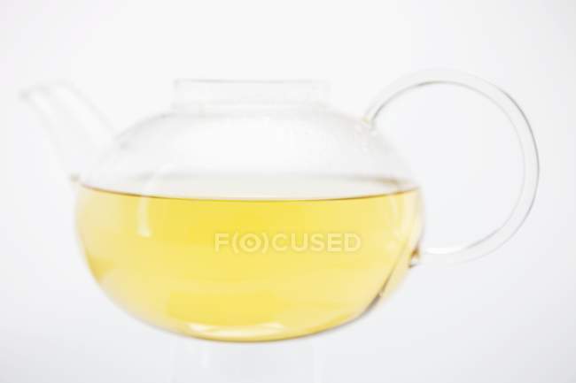 Tè in teiera di vetro — Foto stock