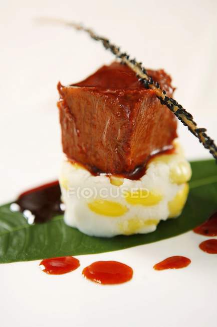 Side of beef on white — Stock Photo