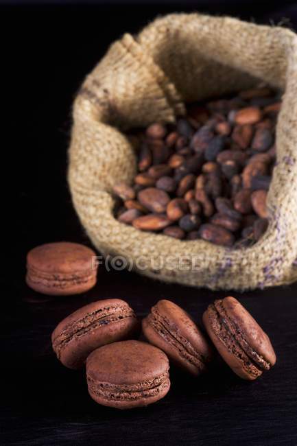 Maccheroni al cioccolato con cacao — Foto stock