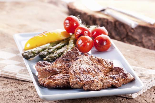 Grilled pork steak — Stock Photo