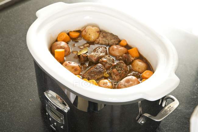 Beef Stew in Cooker — Stock Photo
