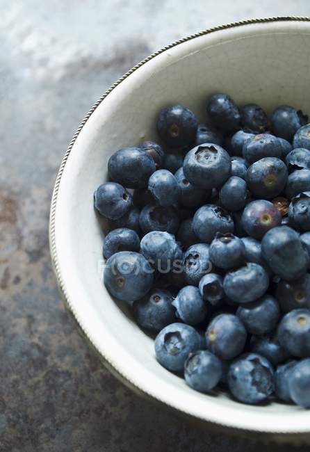 Bleuets frais dans un bol — Photo de stock