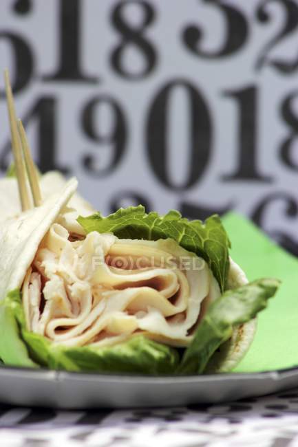 Turkey Wrap with Lettuce — Stock Photo