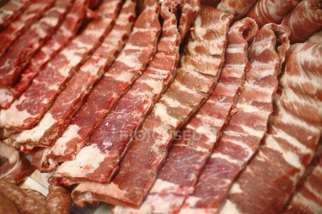 Pork Ribs in Case — Stock Photo
