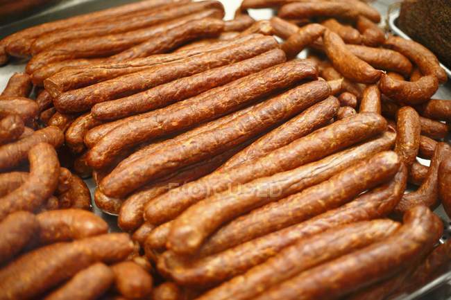 Saucisses hongroises fumées — Photo de stock