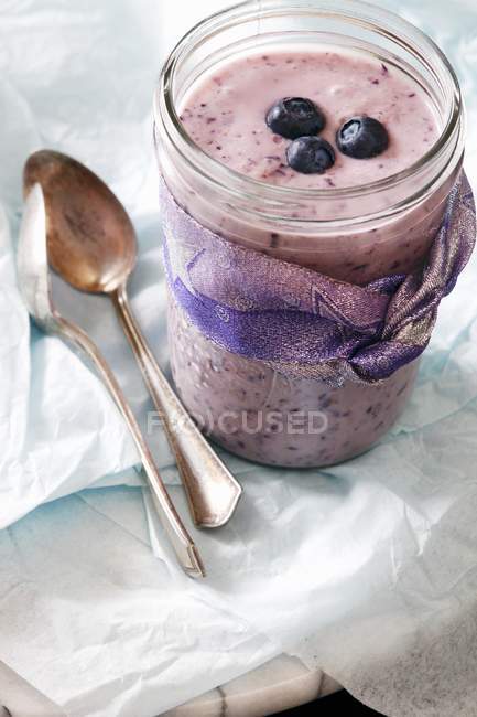 Hausgemachter Blueberry Smoothie — Stockfoto