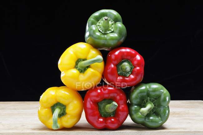 Pyramid of colorful peppers — Stock Photo