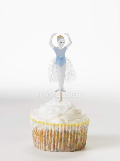 Cupcake with Ballerina Decoration — Stock Photo