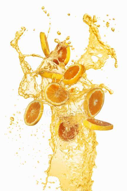 Spruzzata di succo d'arancia — Foto stock