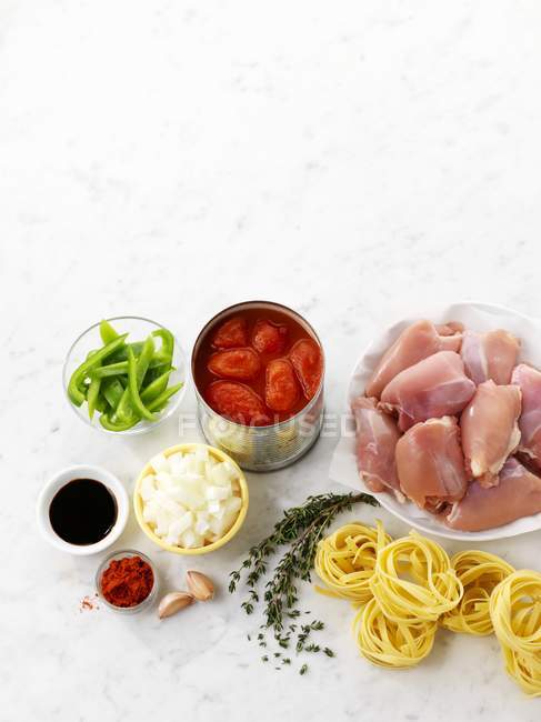 Ingredients for pasta dish — Stock Photo