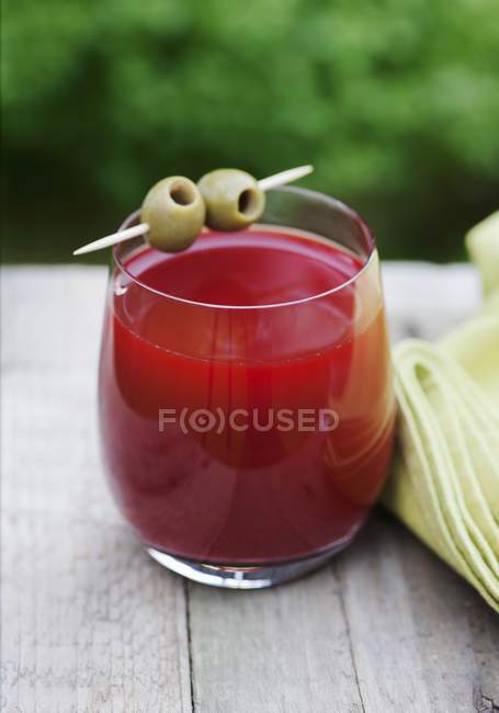 Beetroot, carrot and cucumber juice in glass — Stock Photo
