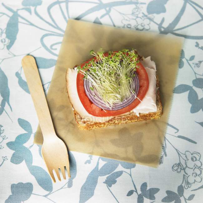 Органический сэндвич с открытым лицом — стоковое фото