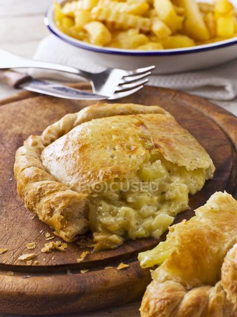 Cheese and onion pastry — Stock Photo