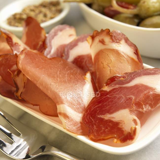Lomo de cerdo español curado seco - foto de stock