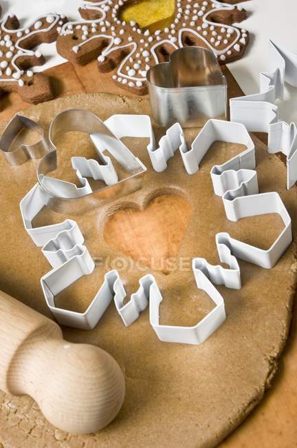 Cut-out gingerbread biscuit — Stock Photo