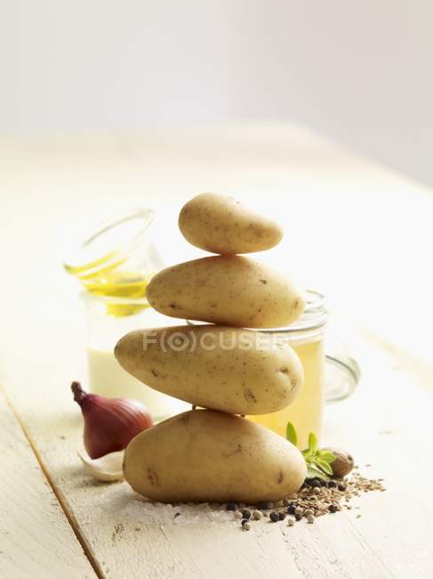 Ingredients for potato soup — Stock Photo