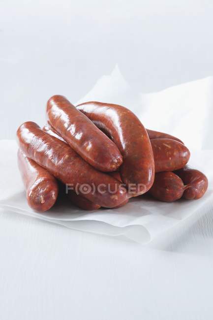 Raw Debrecener sausages — Stock Photo