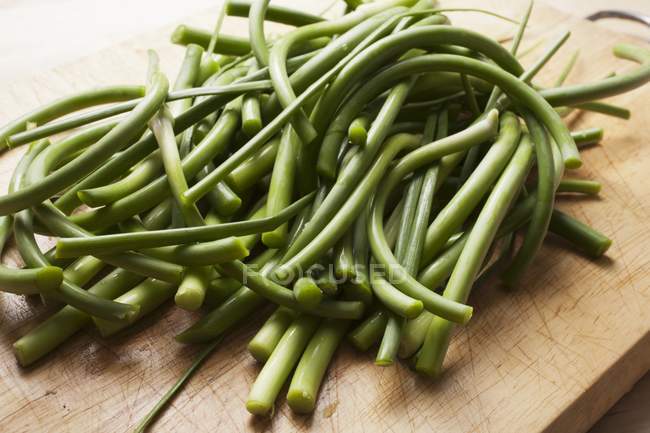 Capesante di aglio verde fresco — Foto stock