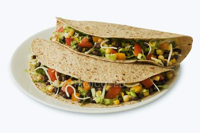 Zwei vegetarische Tacos — Stockfoto