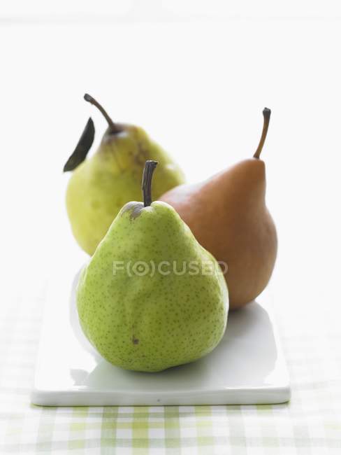 Three Assorted Pears — Stock Photo