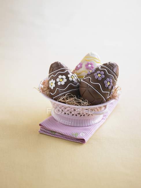 Œufs de Pâques au chocolat — Photo de stock