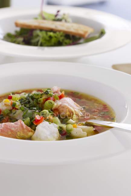 Sopa de peixe com legumes — Fotografia de Stock