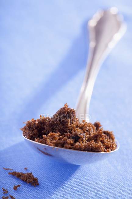 Cuillère de sucre brun — Photo de stock