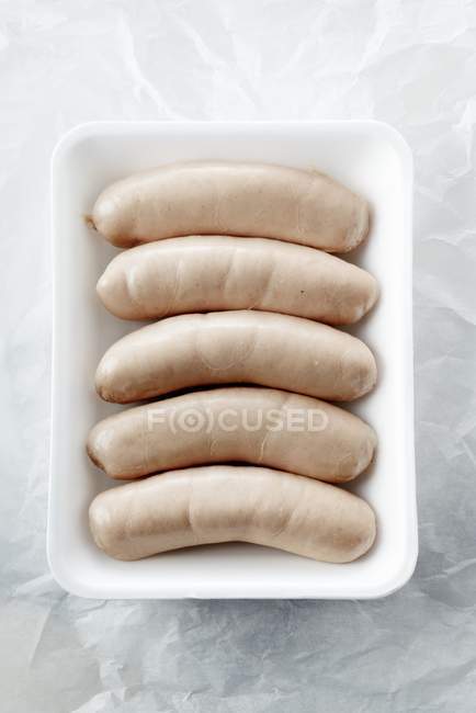 Raw Weisswurst White Sausages — Stock Photo