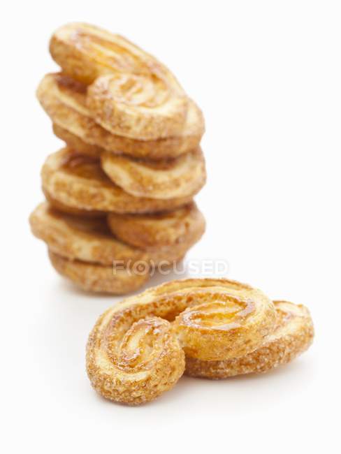 Stack of baked palmiers — Stock Photo