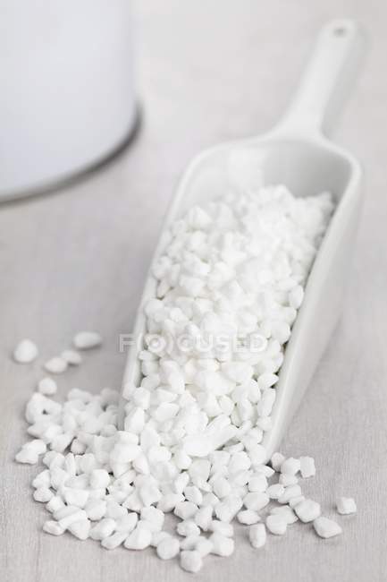 Cristais de açúcar em uma colher — Fotografia de Stock
