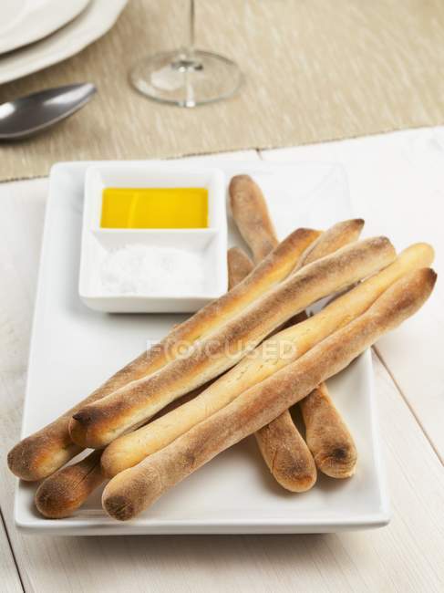 Grissini Palitos de pan italianos - foto de stock