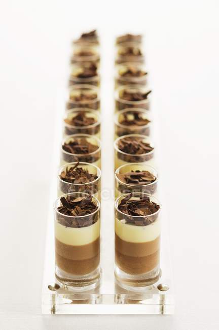 Mousse de chocolate tricolor — Fotografia de Stock
