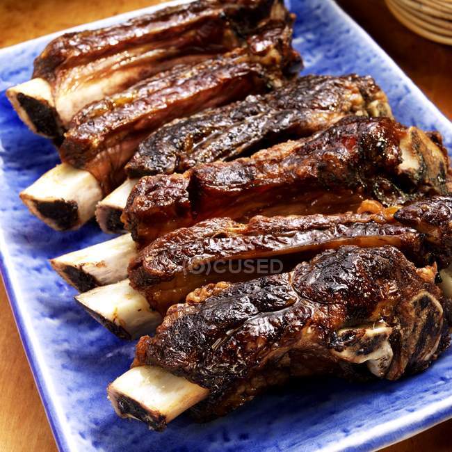 Platter of Roasted Beef Ribs — Stock Photo