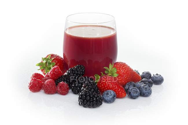 Fruits of forest juice — Stock Photo