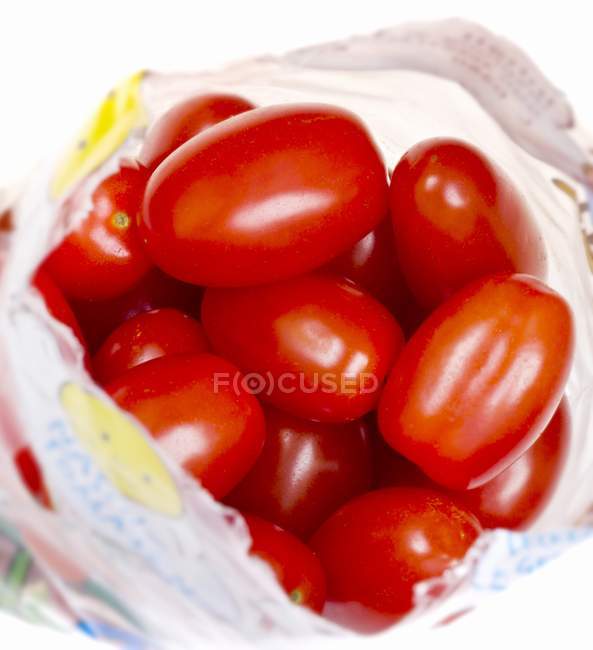 Bag of cocktail tomatoes — Stock Photo