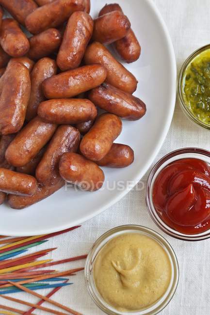 Cocktail Franks with Toothpicks — Stock Photo