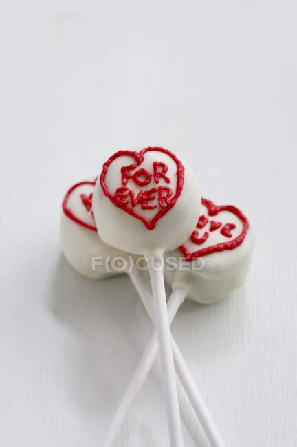 Cake Pops with writings — Stock Photo