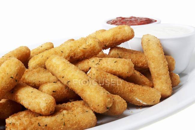 Platter of Fried Mozzarella — Stock Photo
