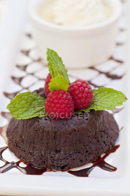 Gâteau au chocolat sans farine individuel — Photo de stock