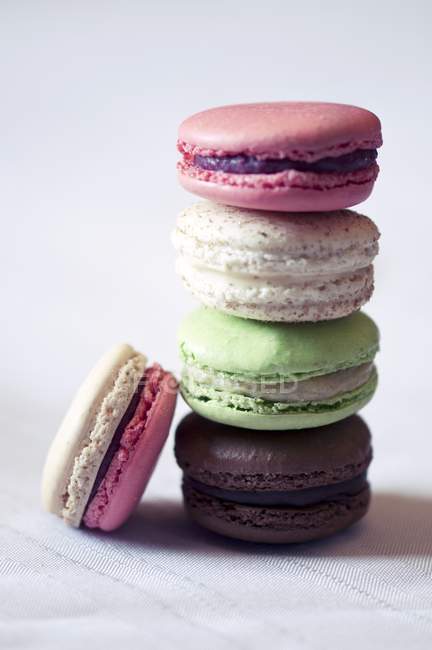 Stacked colored Macaroons — Stock Photo