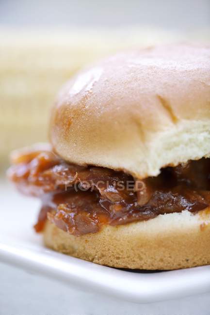 Barbecue Pork Sandwich — Stock Photo