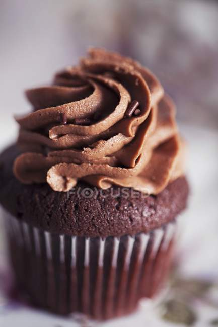 Cupcake au chocolat fraîchement cuit — Photo de stock