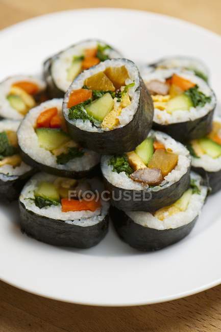 Kimbap rice roll slices — Stock Photo