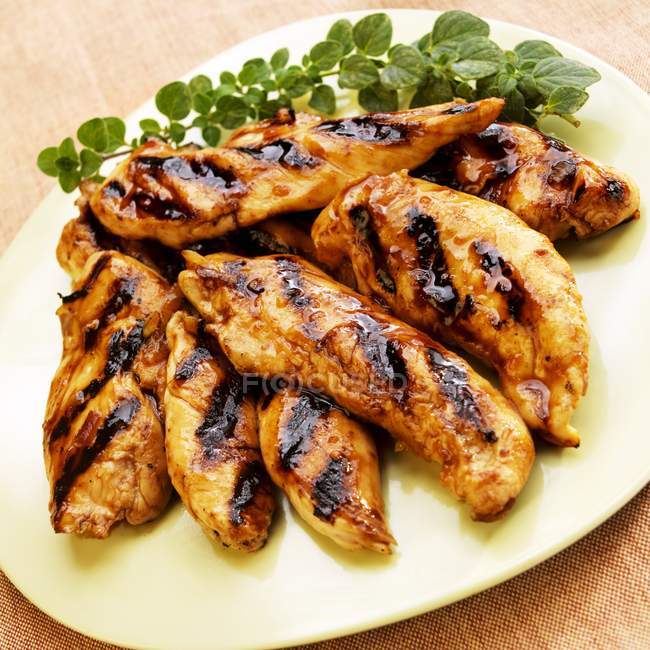 Grilled Chicken with Marmalade Glaze — Stock Photo