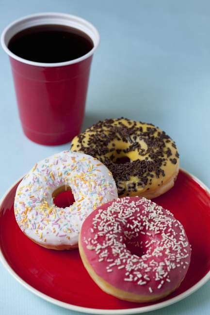 Glazed doughnuts with sugar — Stock Photo