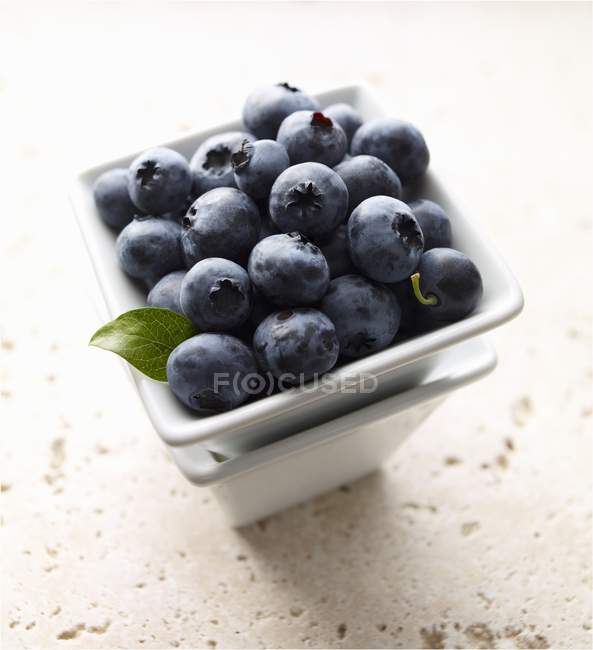 Fresh blueberries in small bowl — Stock Photo