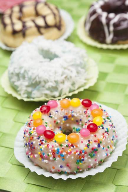 Frosted Doughnut with Candies — Stock Photo