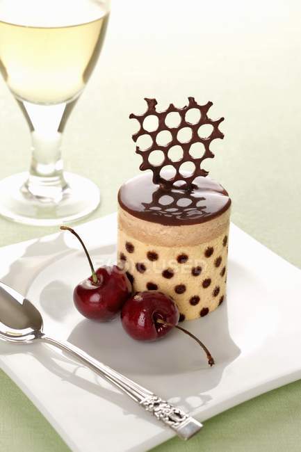 Gâteau mousse aux baies et chocolat — Photo de stock