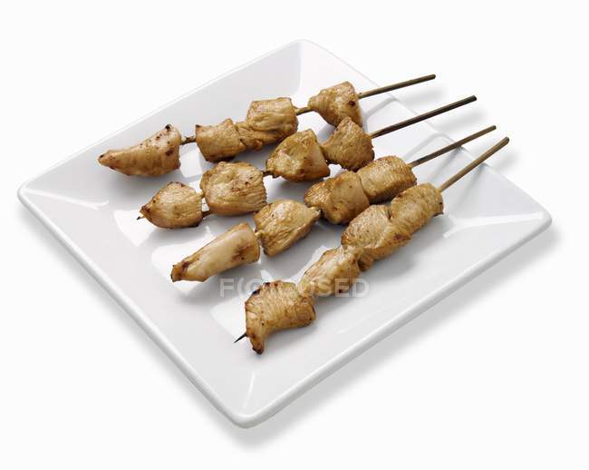 Teriyaki chicken kebabs — Stock Photo